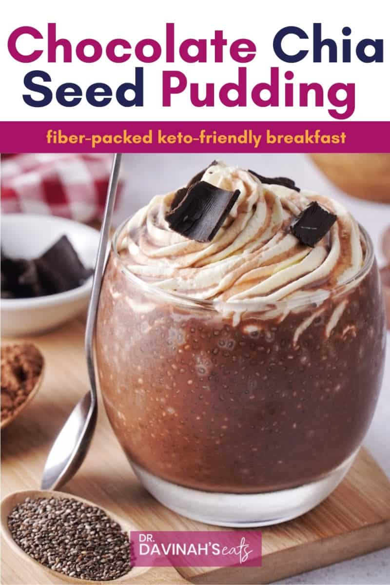 pinterest image for chocolate chia seed pudding recipe