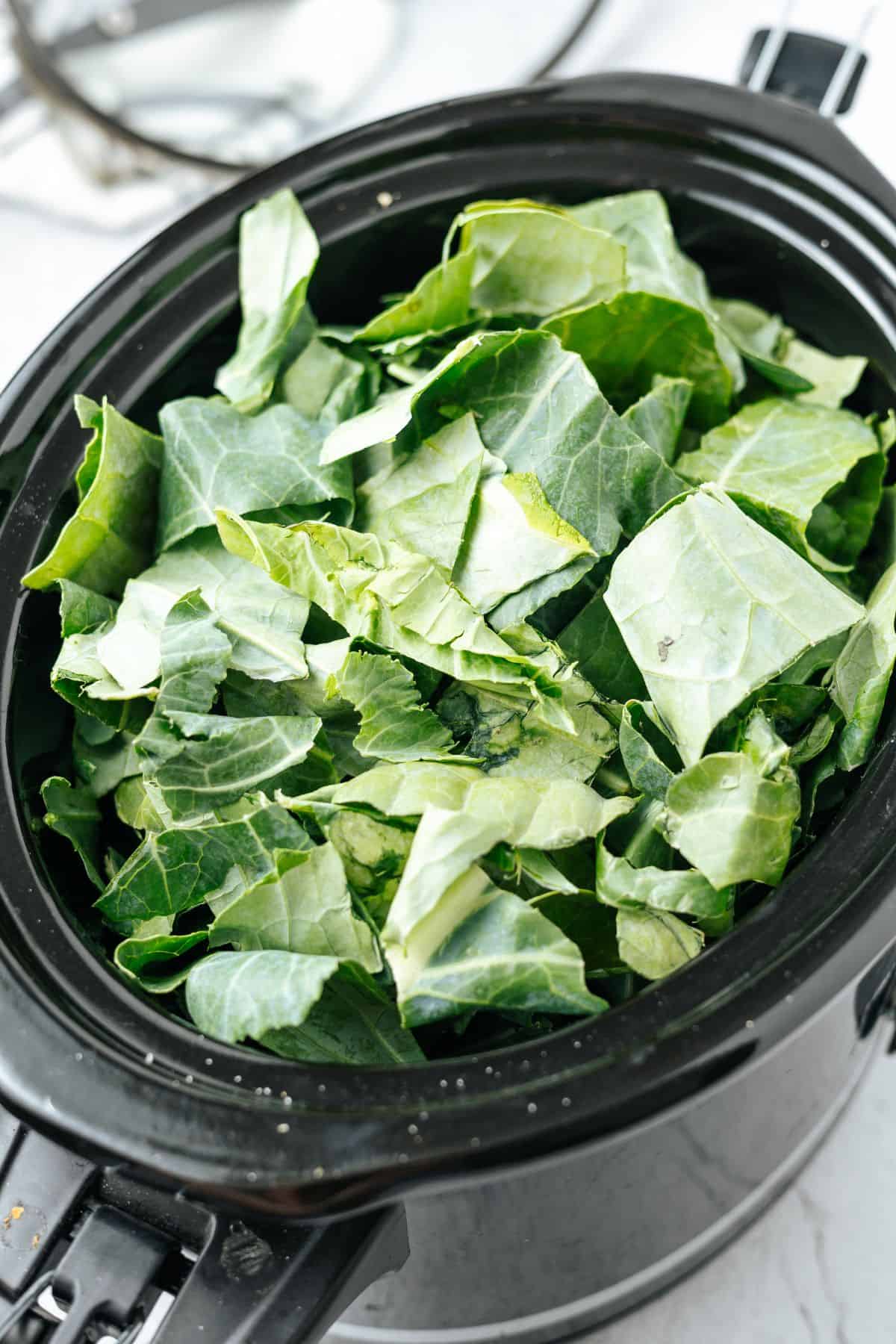 collard greens on a crockpot
