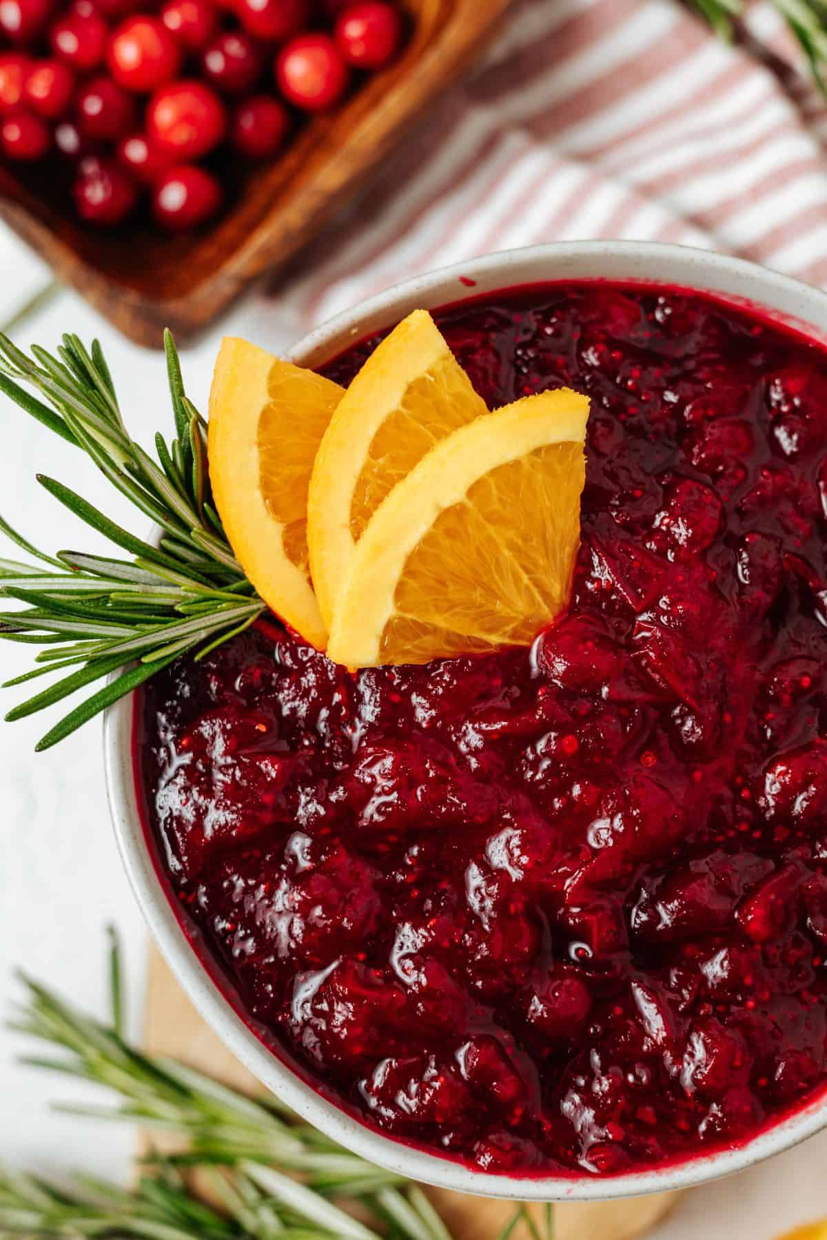 close-up shot of Keto Cranberry Sauce