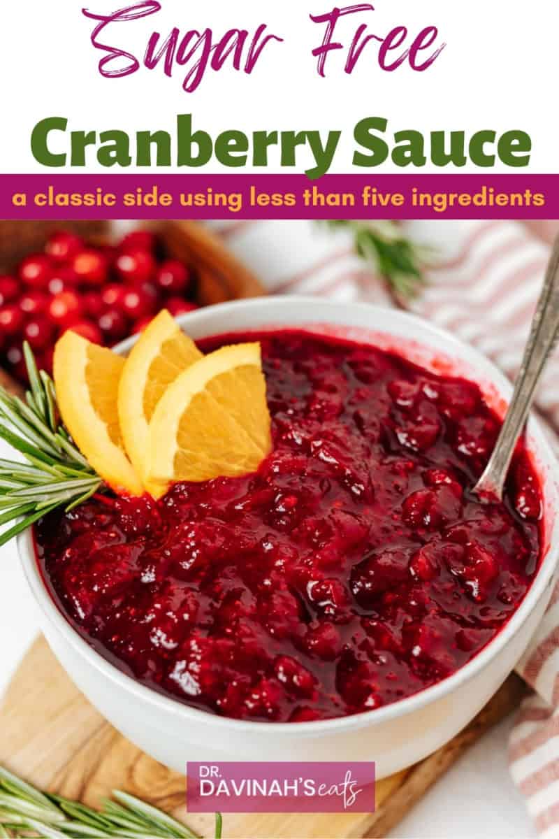 pinterest image for sugar free keto cranberry sauce