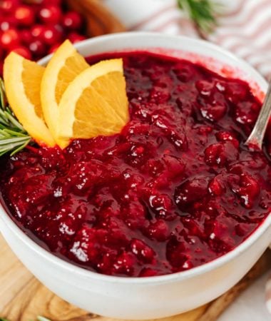 Cranberry Sauce on a white bowl