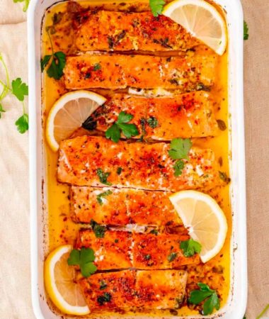 Lemon garlic baked salmon