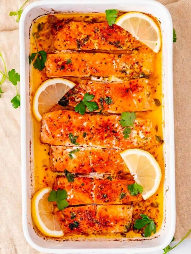 Lemon garlic baked salmon