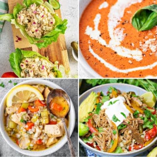 low carb lunch ideas like salad, wraps, bowls, and soups