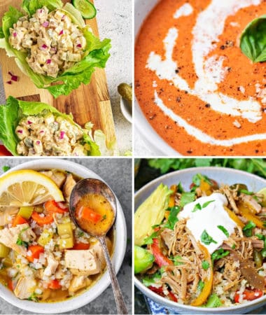 low carb lunch ideas like salad, wraps, bowls, and soups