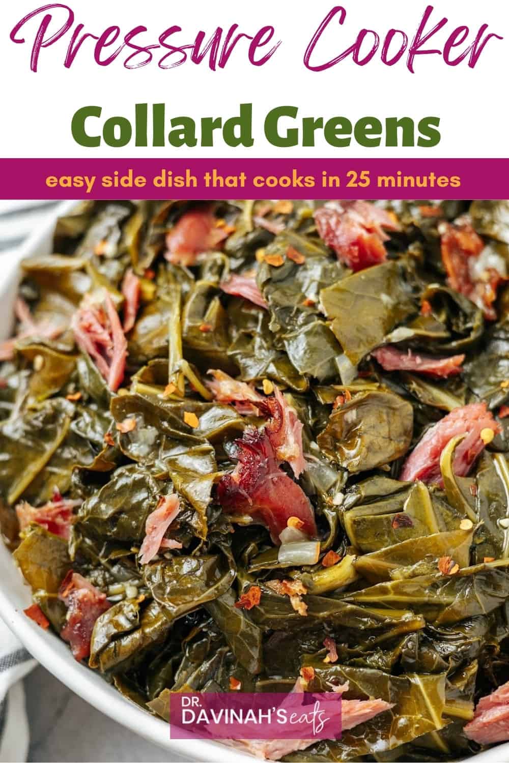 Pressure Cooker Collard Greens Dr. Davinah's Eats