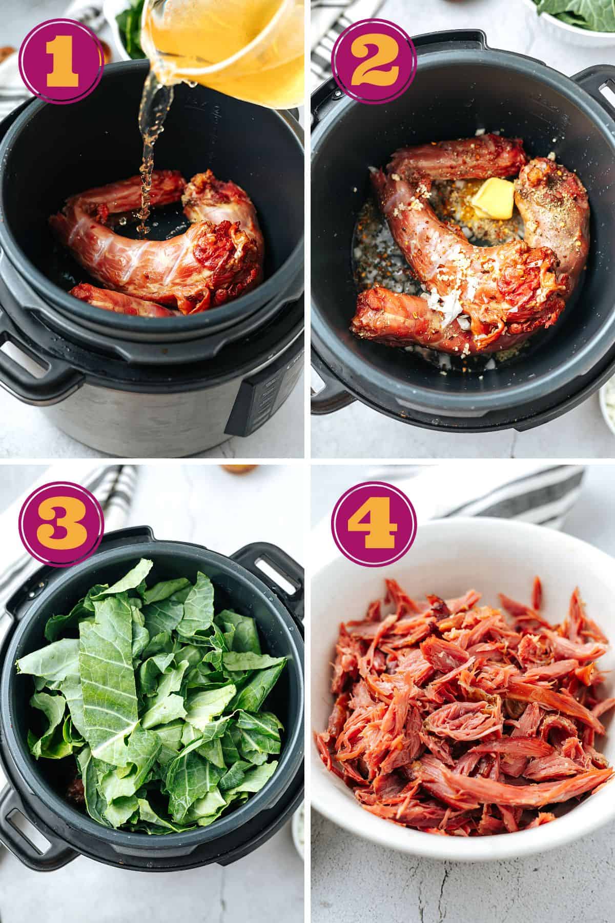 4 steps to cook Collard Greens using a pressure cooker