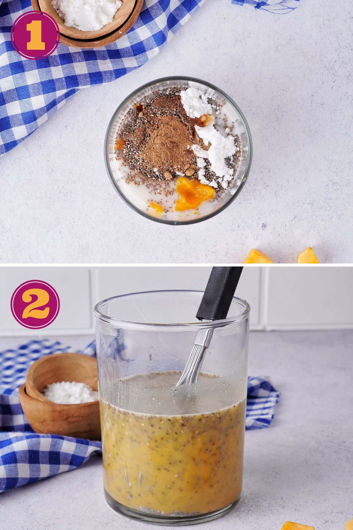 2 steps to make Pumpkin Chia Seed Pudding