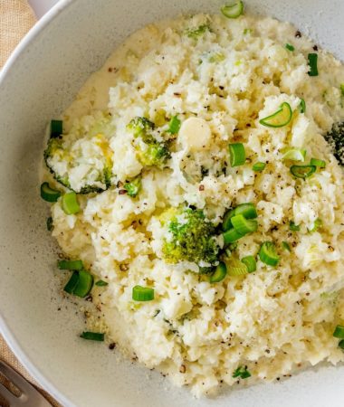 cauliflower rice risotto in a bowl