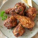 air fryer chicken legs recipe on a plate