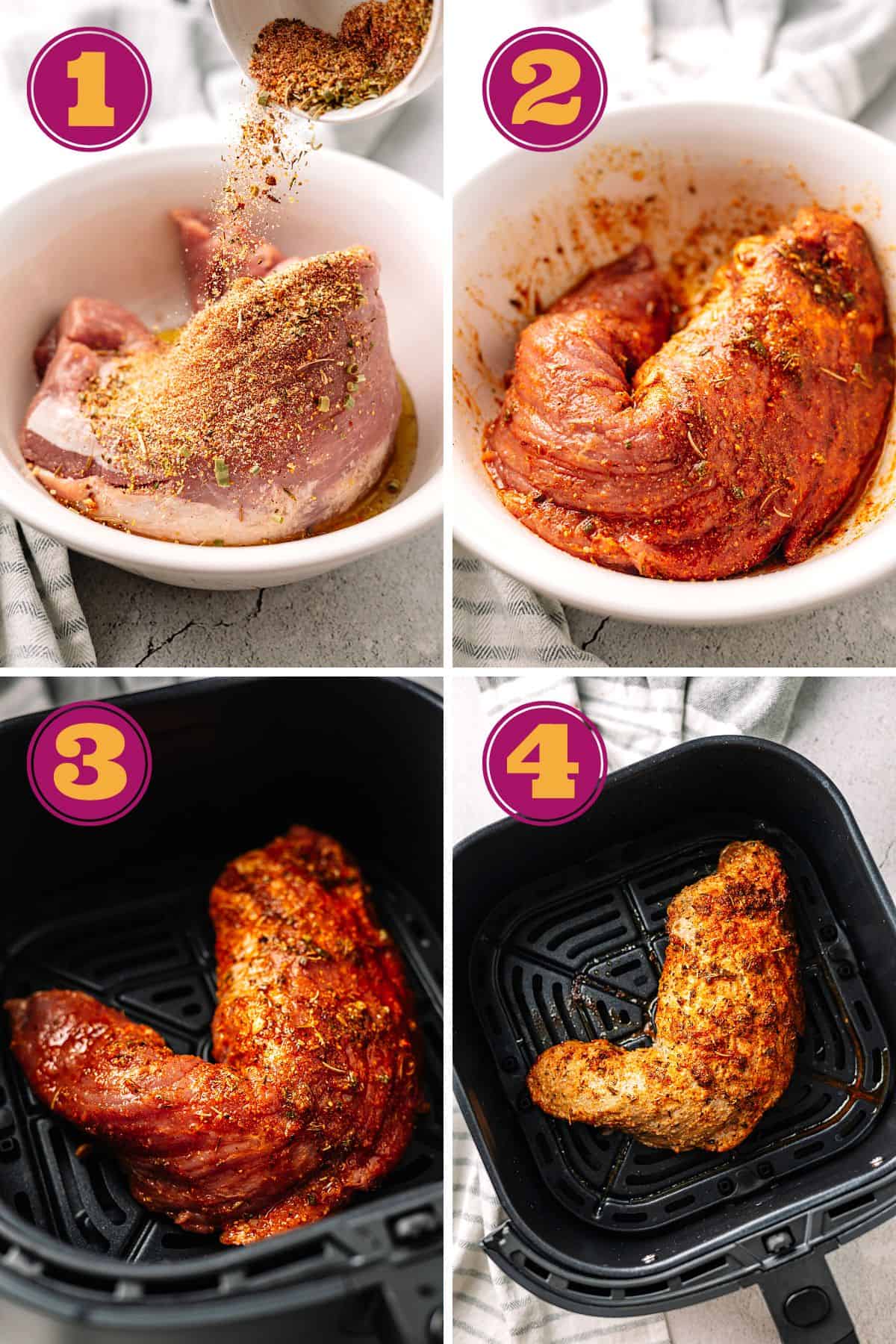 step-by-step instructions for how to cook Turkey breast Tenderloin in an Ninja air fryer