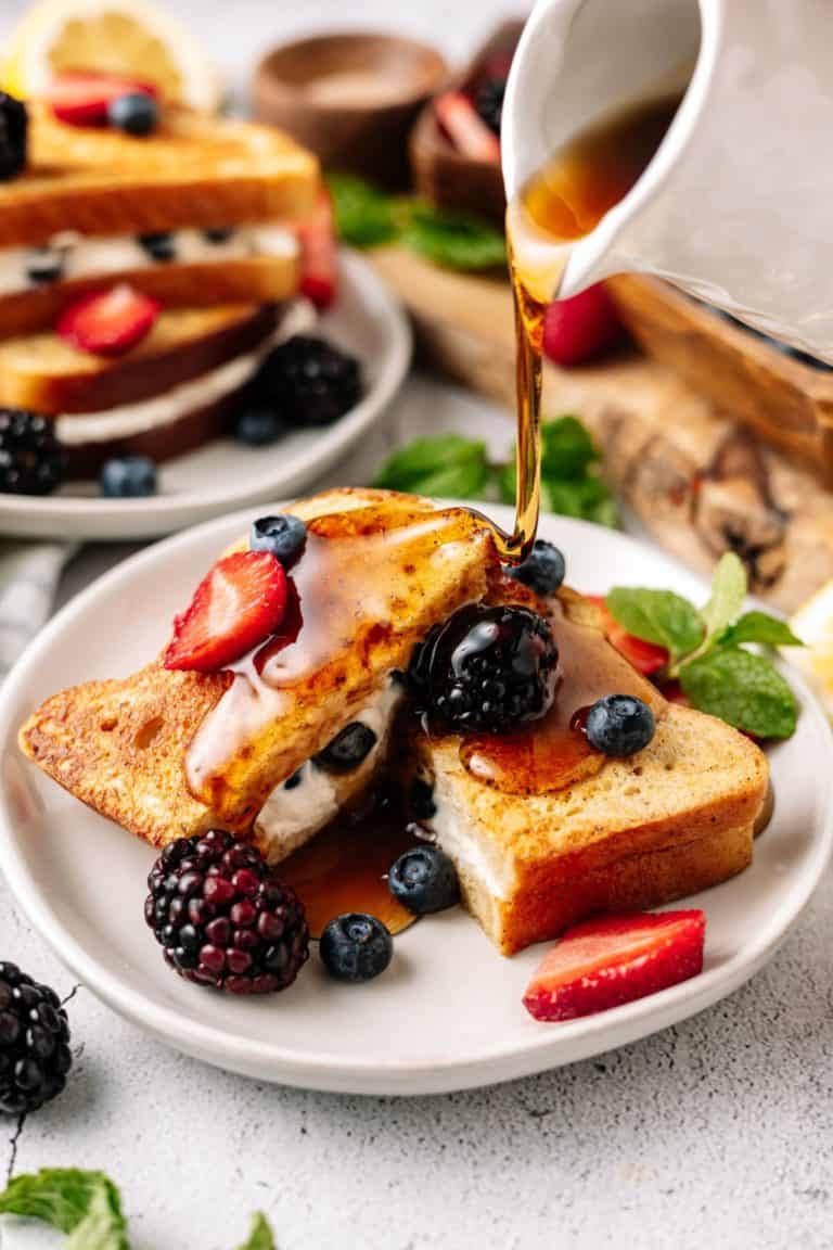 Healthy Stuffed French Toast with Cream Cheese - Dr. Davinah's Eats