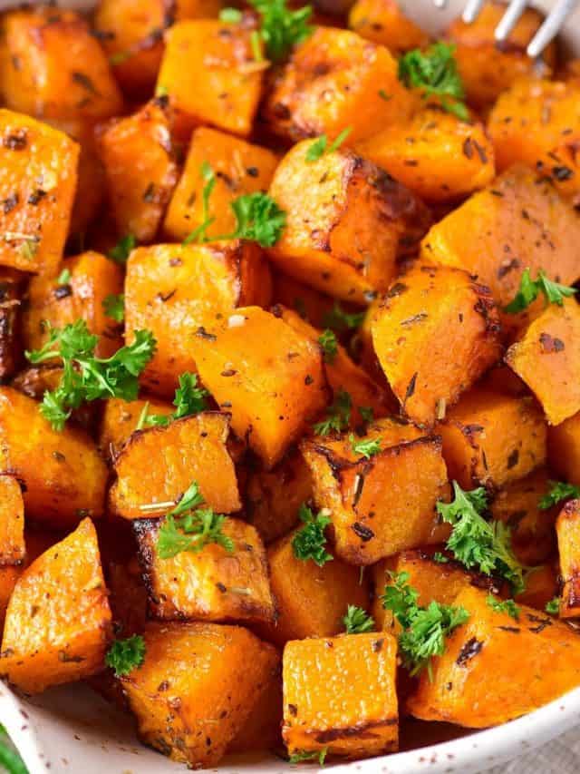roasted butternut squash in the air fryer