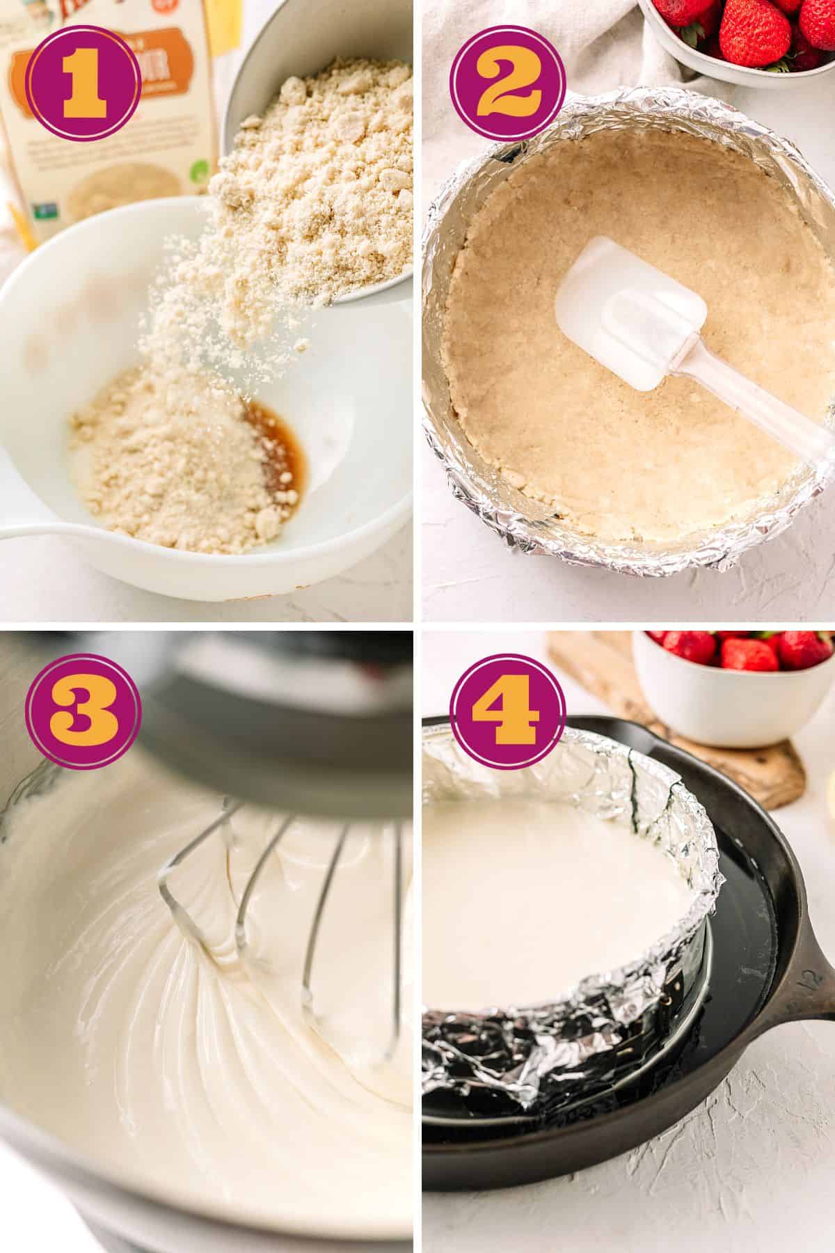 steps to make Keto strawberry cheesecake