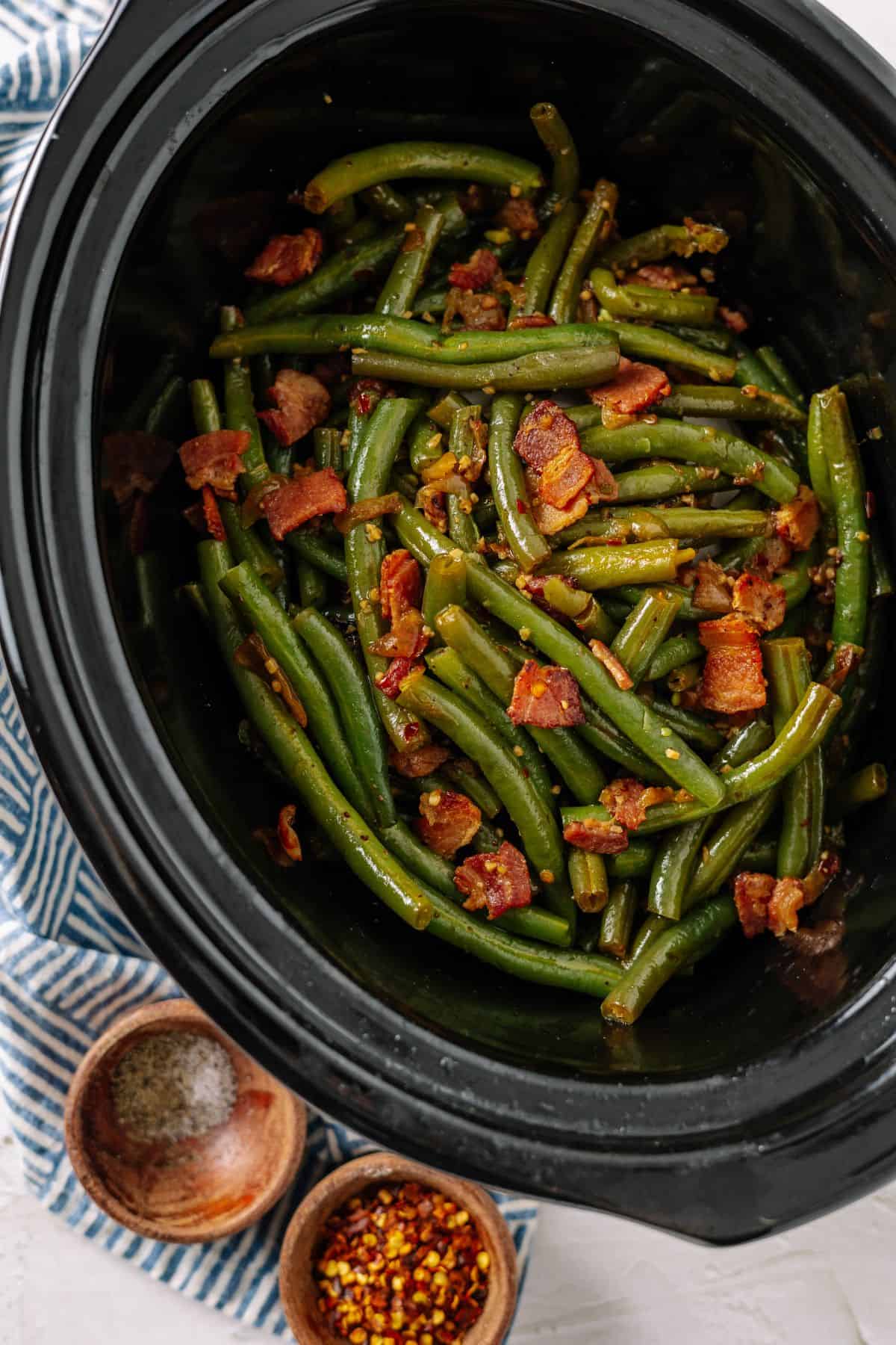 Fresh Green Beans in a crockpot