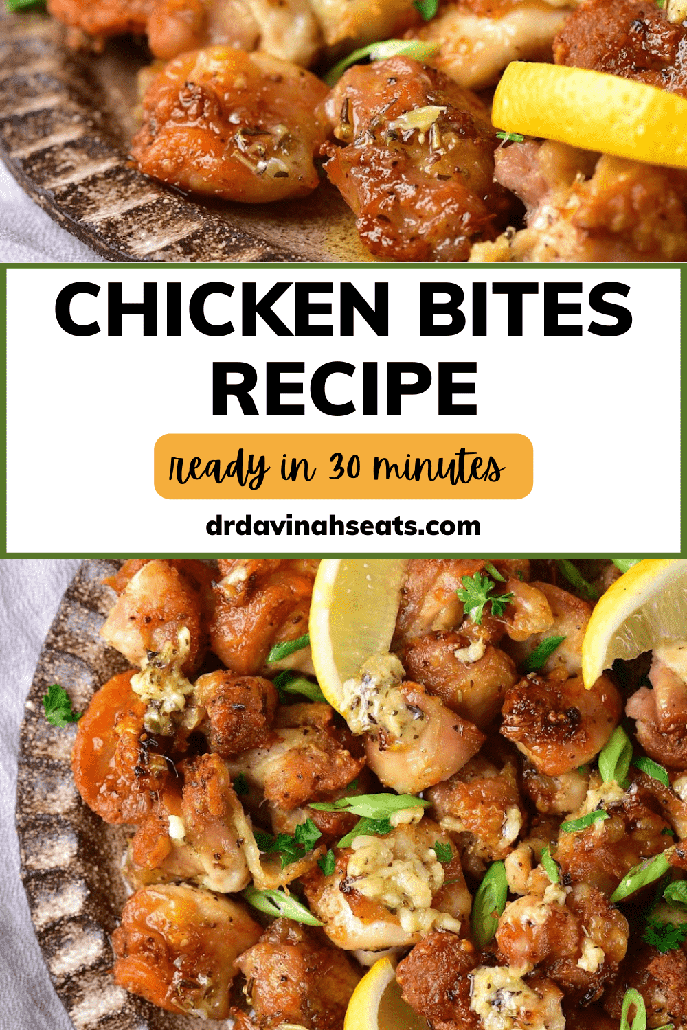 Air Fryer Garlic Butter Chicken Bites - Dr. Davinah's Eats