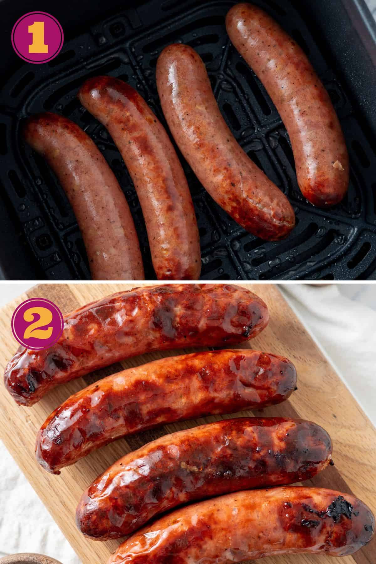 2 easy steps to cook Chicken Sausages in the air fryer