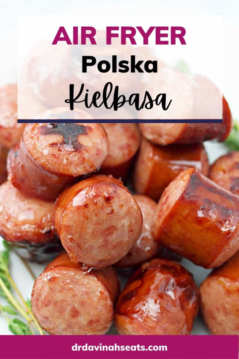 pinterest image for air fryer Polska kielbasa