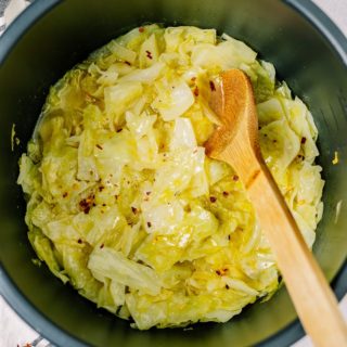 cabbage in a pressure cooker cooking pot