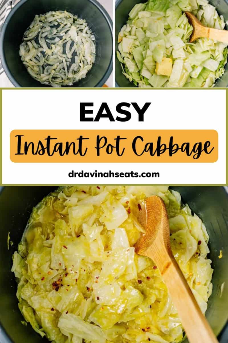 pinterest image for easy instant pot cabbage