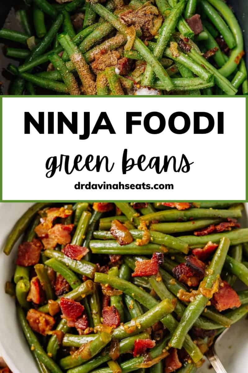 ninja foodi green beans recipe pin image