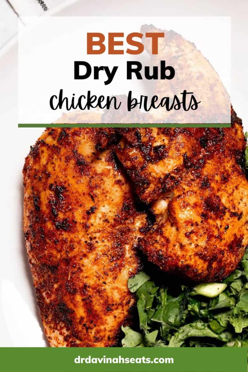 a poster with a picture of dry rub chicken breasts that says, "best dry rub chicken breasts"