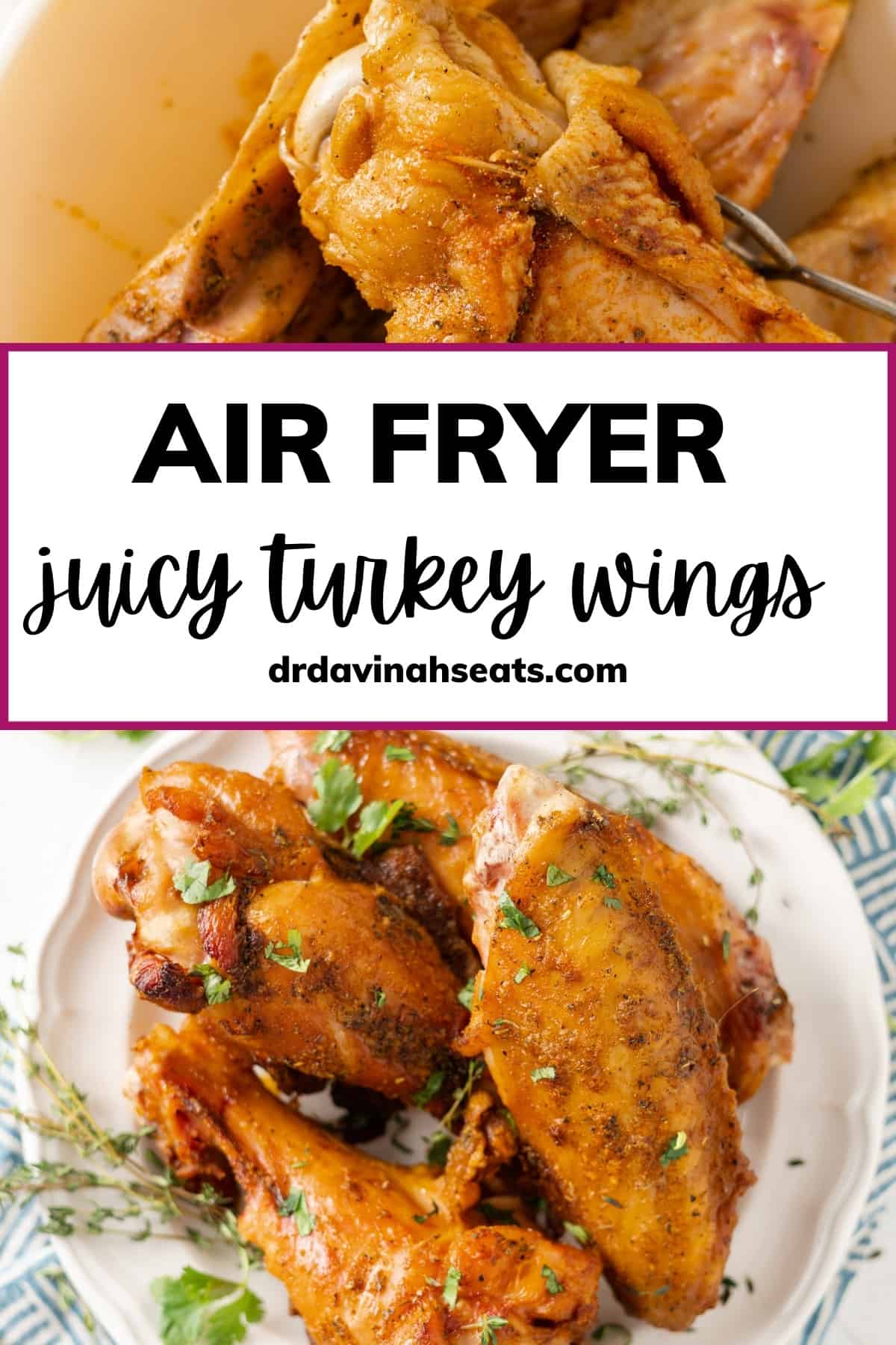 Air Fryer Turkey Wings Recipe Dr. Davinah's Eats