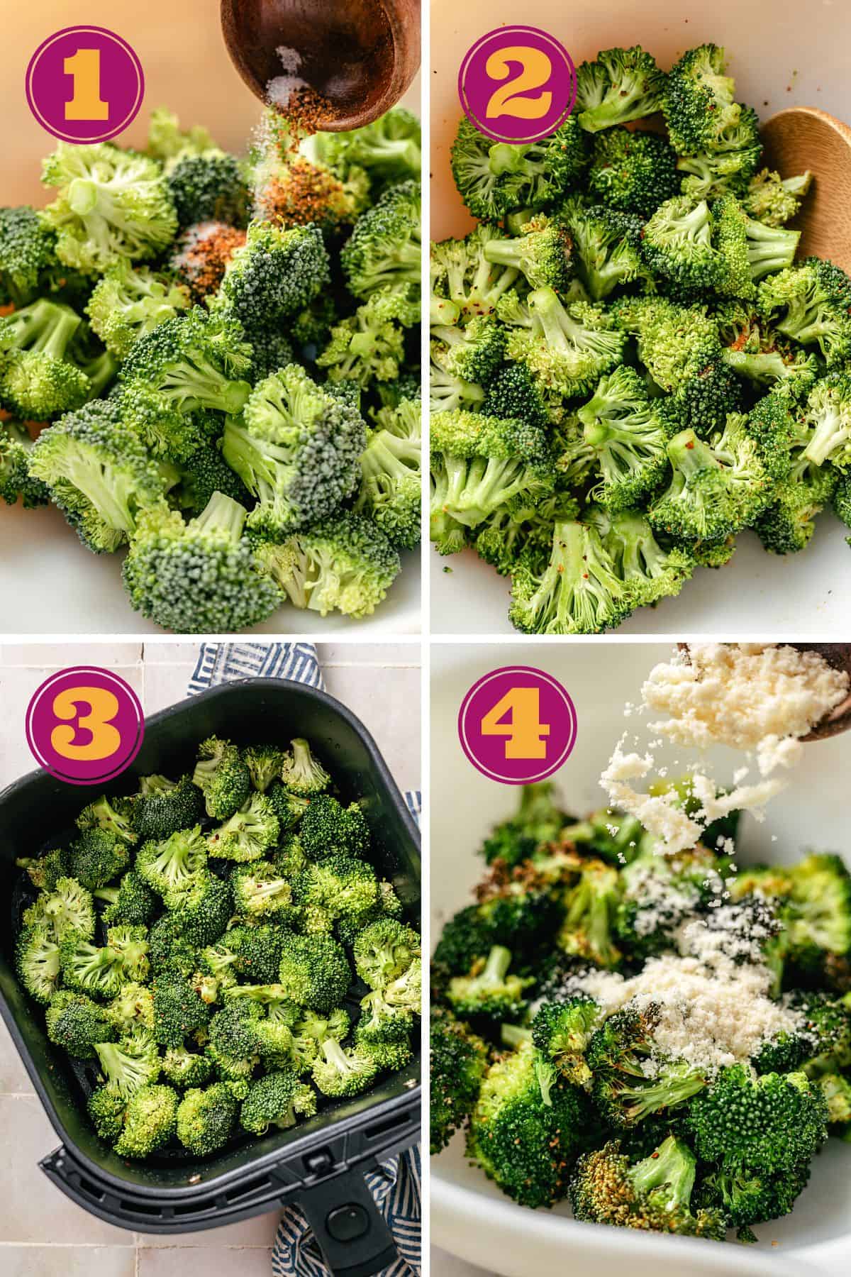 4 easy steps to cook broccoli in the Ninja air fryer