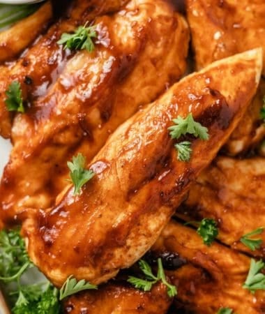 air fryer bbq chicken tenders with tangy bbq sauce