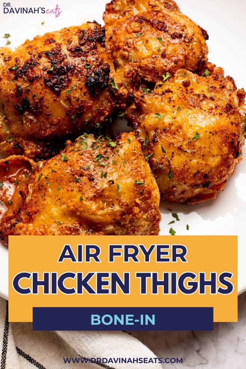 air fryer chicken thighs bone-in finished with parsley