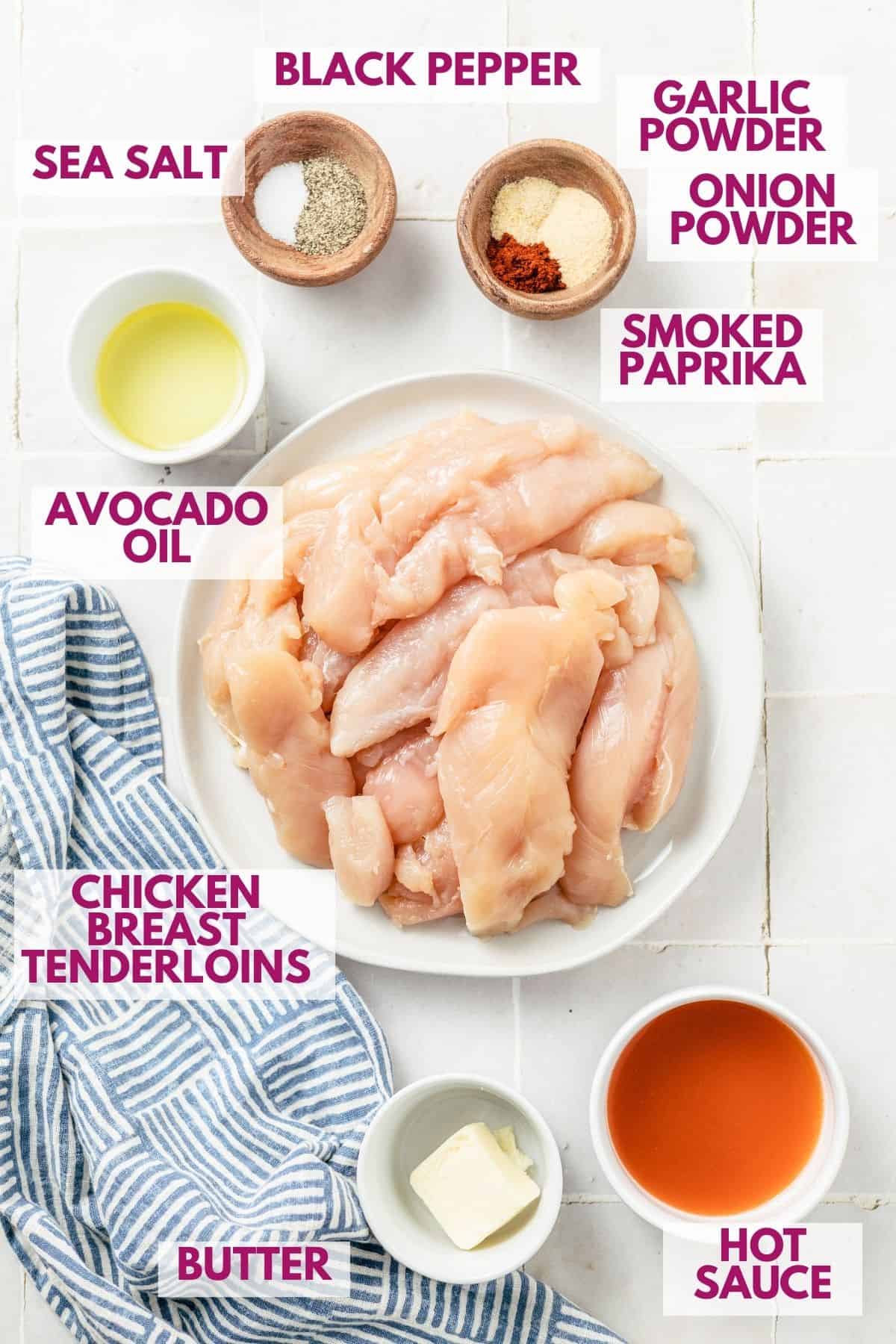 ingredients for air fryer buffalo chicken tenders