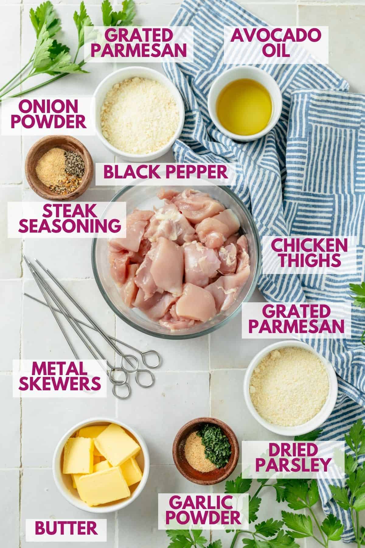 ingredients for air fryer chicken skewers recipe