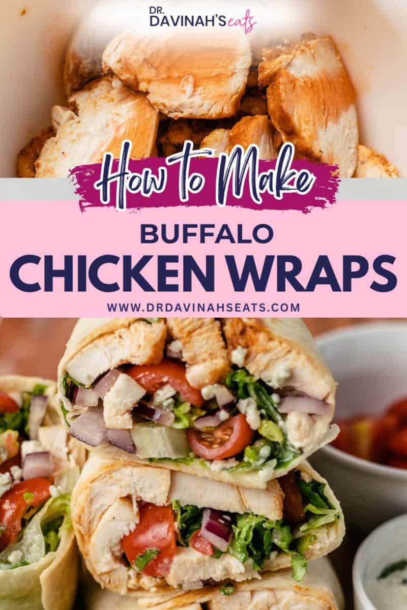 buffalo chicken wraps served alongside celery, dipping sauce, and blue cheese