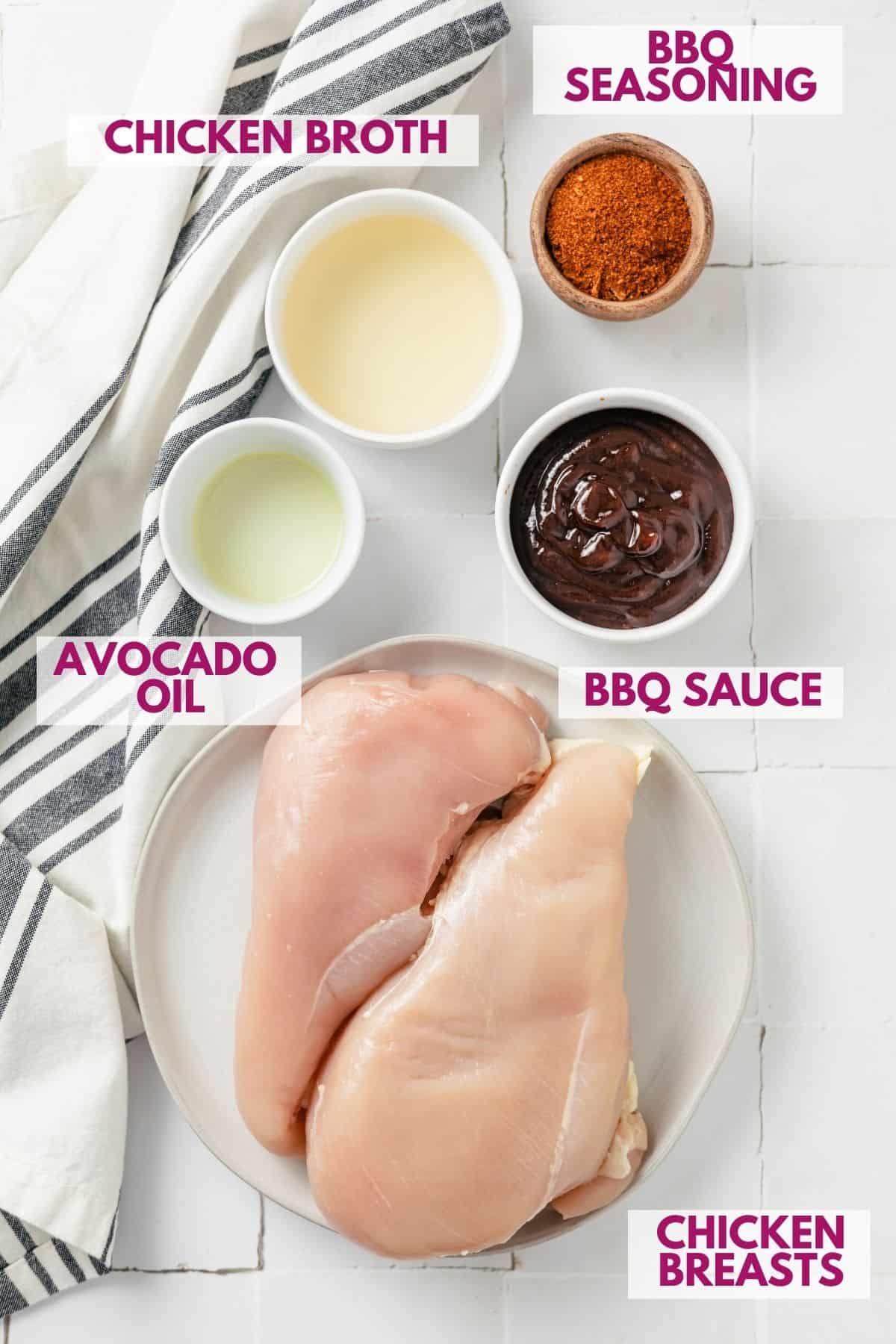 ingredients to make a crockpot BBQ chicken
