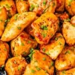 weeknight-friendly honey garlic chicken bites in a serving bowl