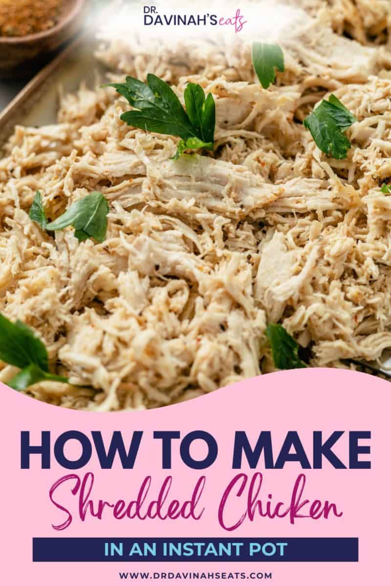 tender instant pot shredded chicken, ready to serve