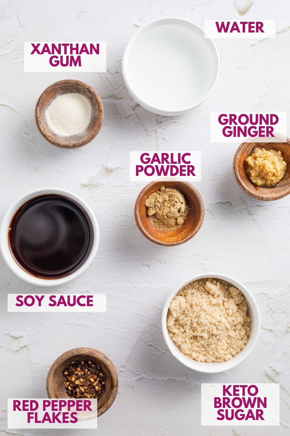 ingredients to make homemade sugar-free teriyaki sauce