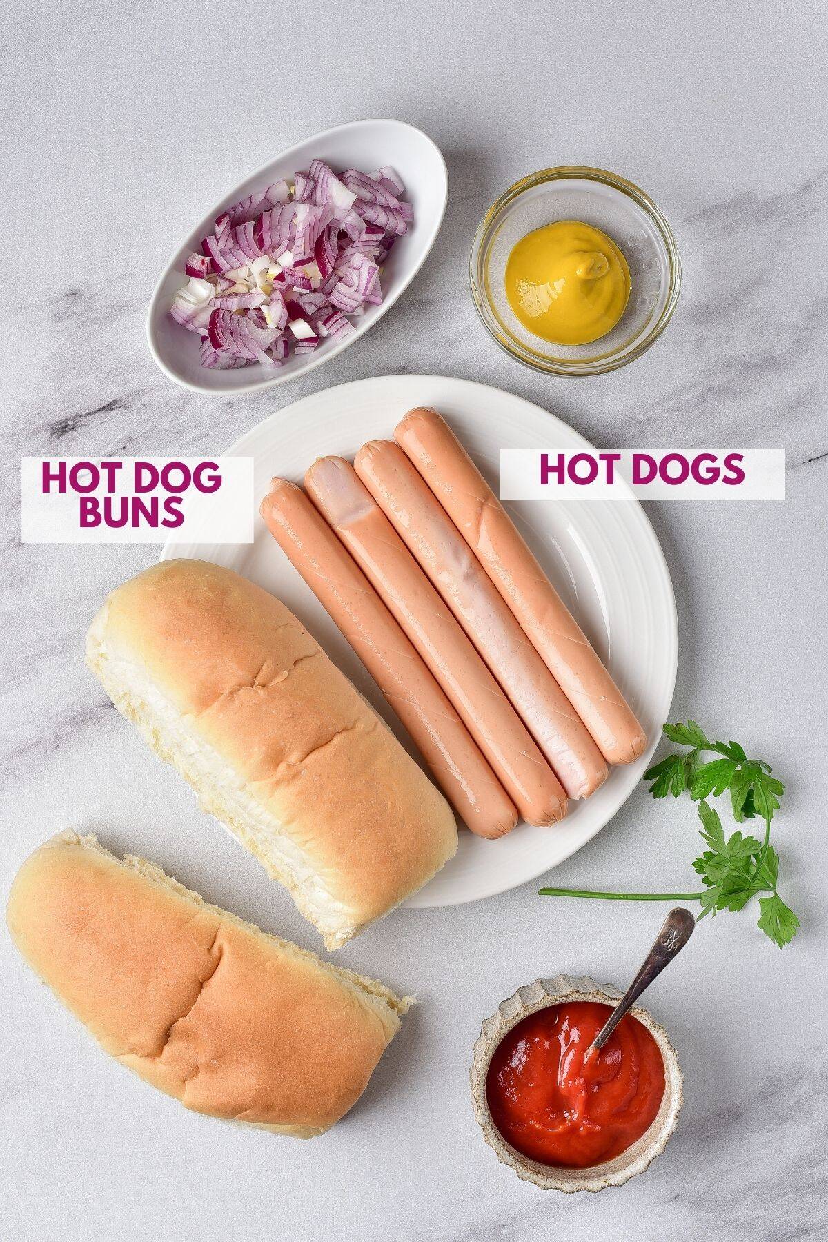 ingredients to make air fryer hotdogs