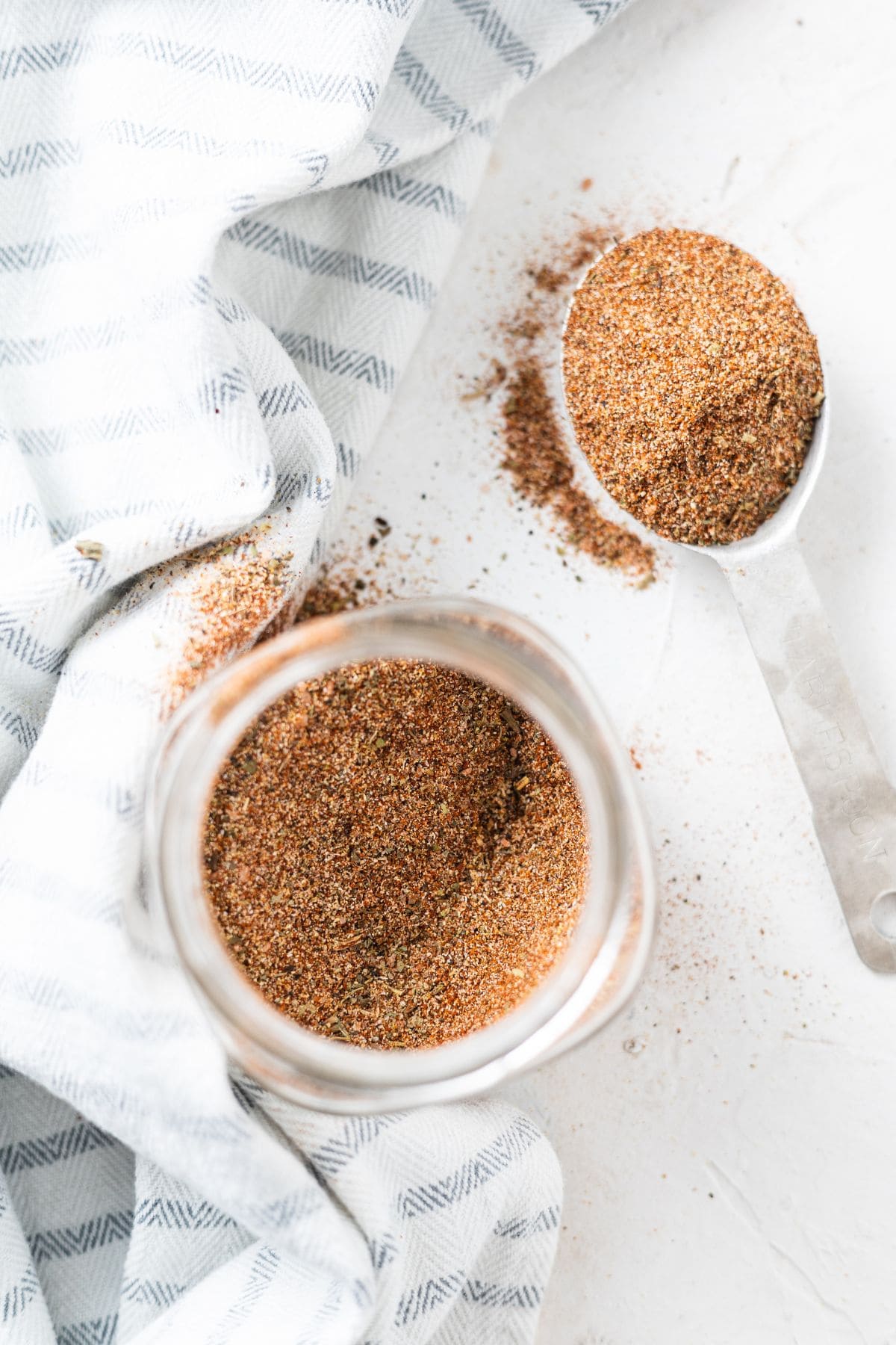 Jar filled with smoky blackened seasoning spice mix