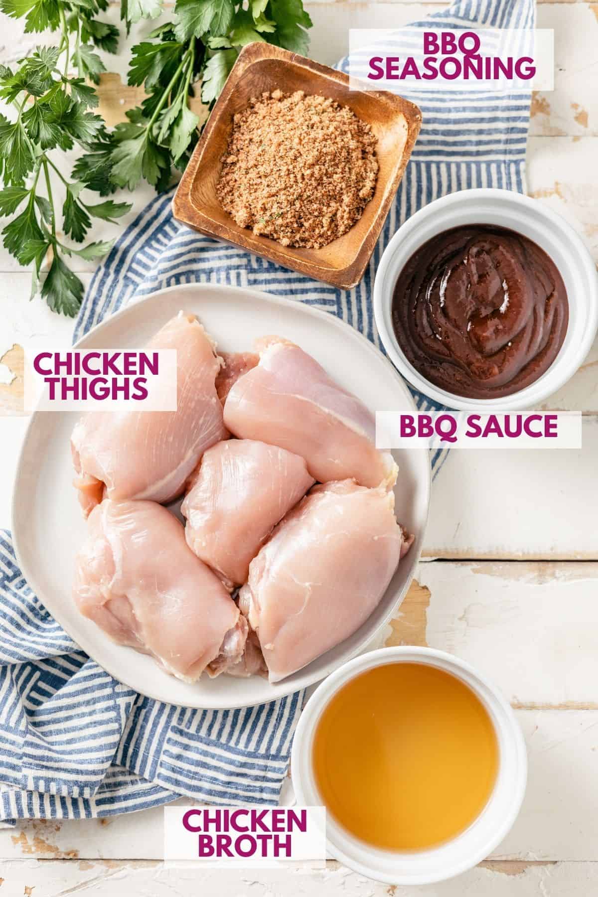 ingredients to make Instant Pot BBQ chicken