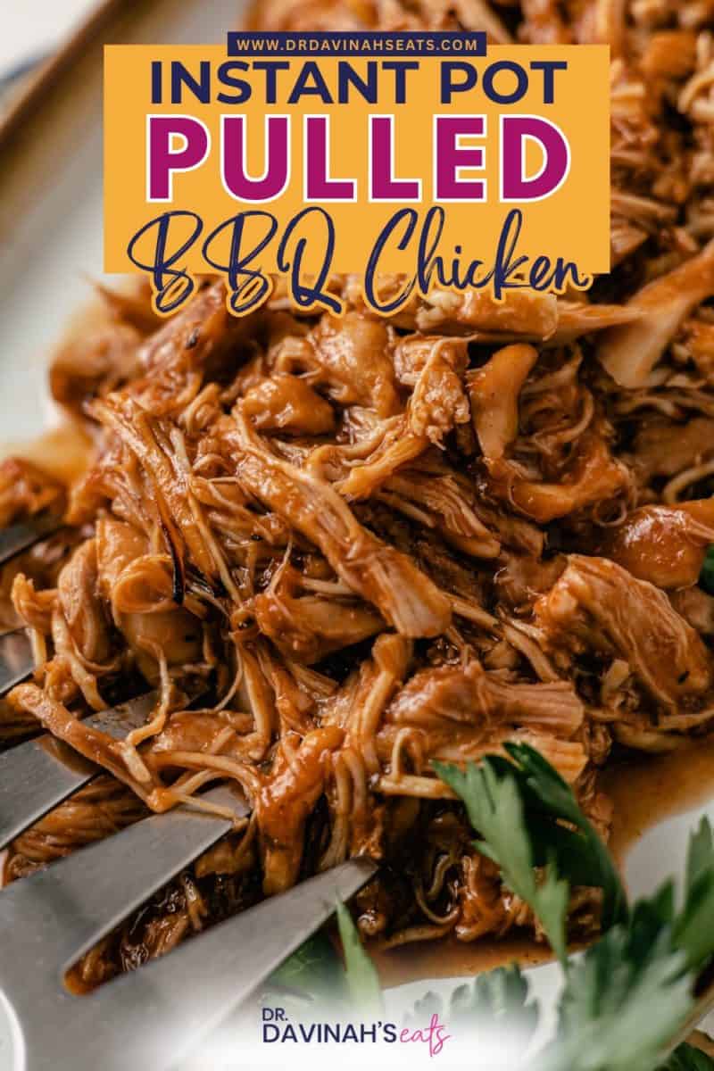 Pulled chicken coated in smoky BBQ sauce