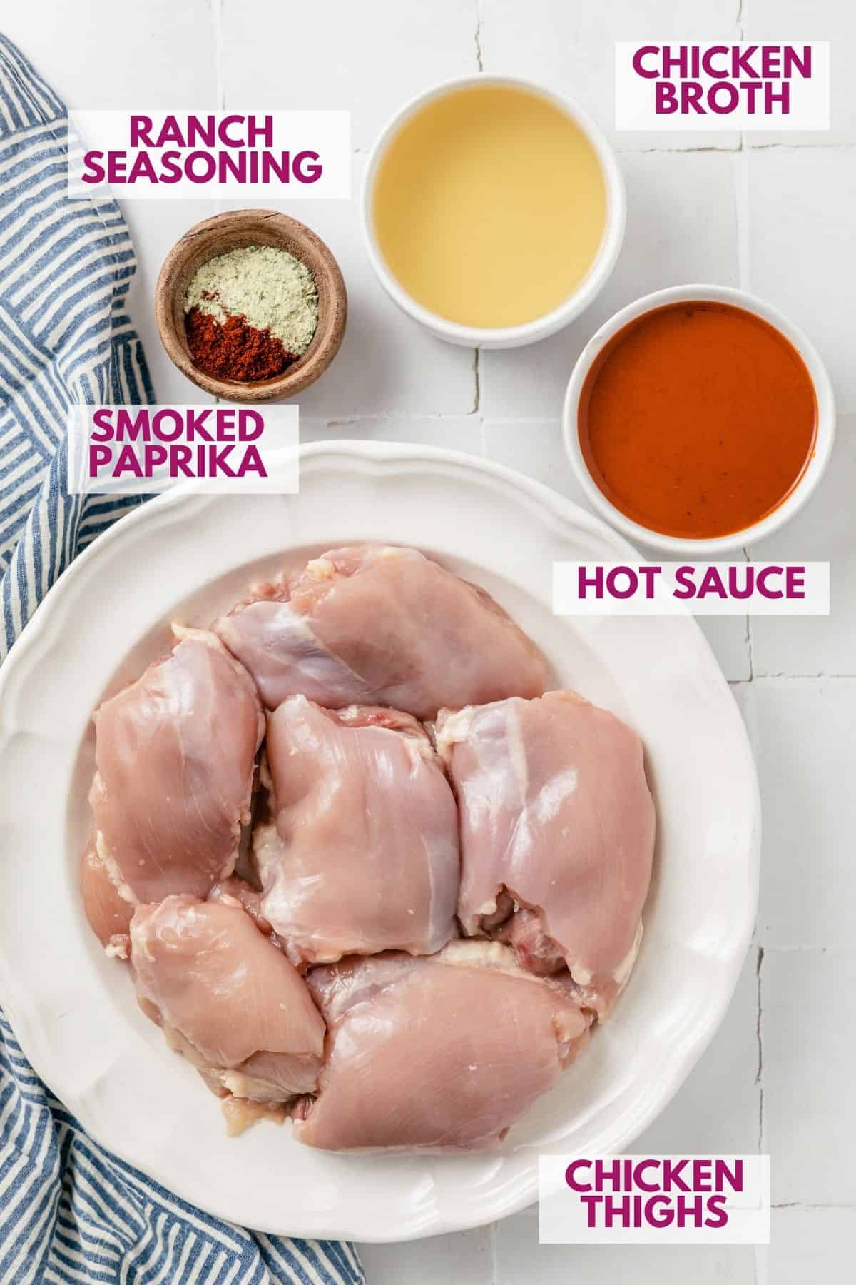 ingredients to make Instant Pot buffalo chicken