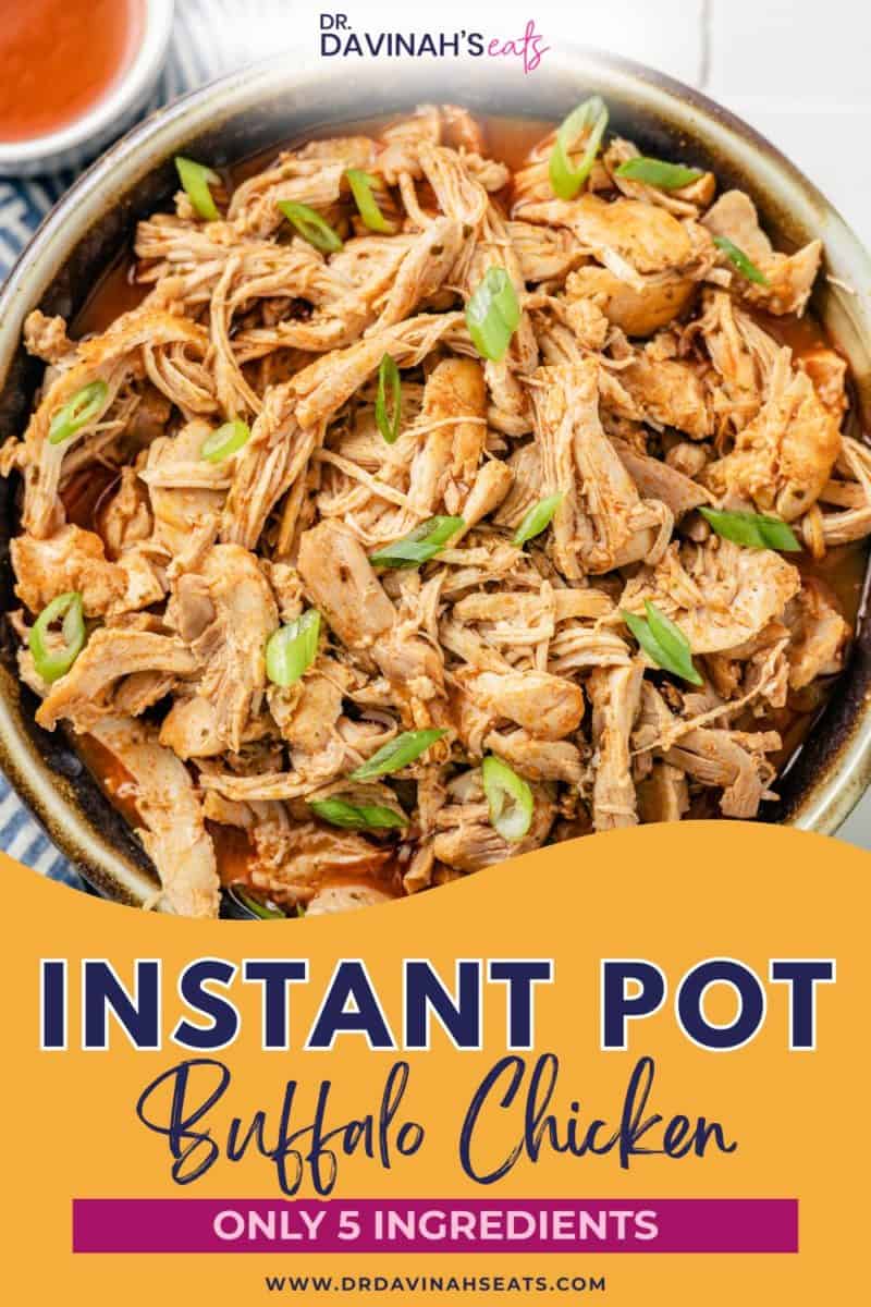 Pulled buffalo chicken in a bowl, perfect for low-effort weeknight dinners