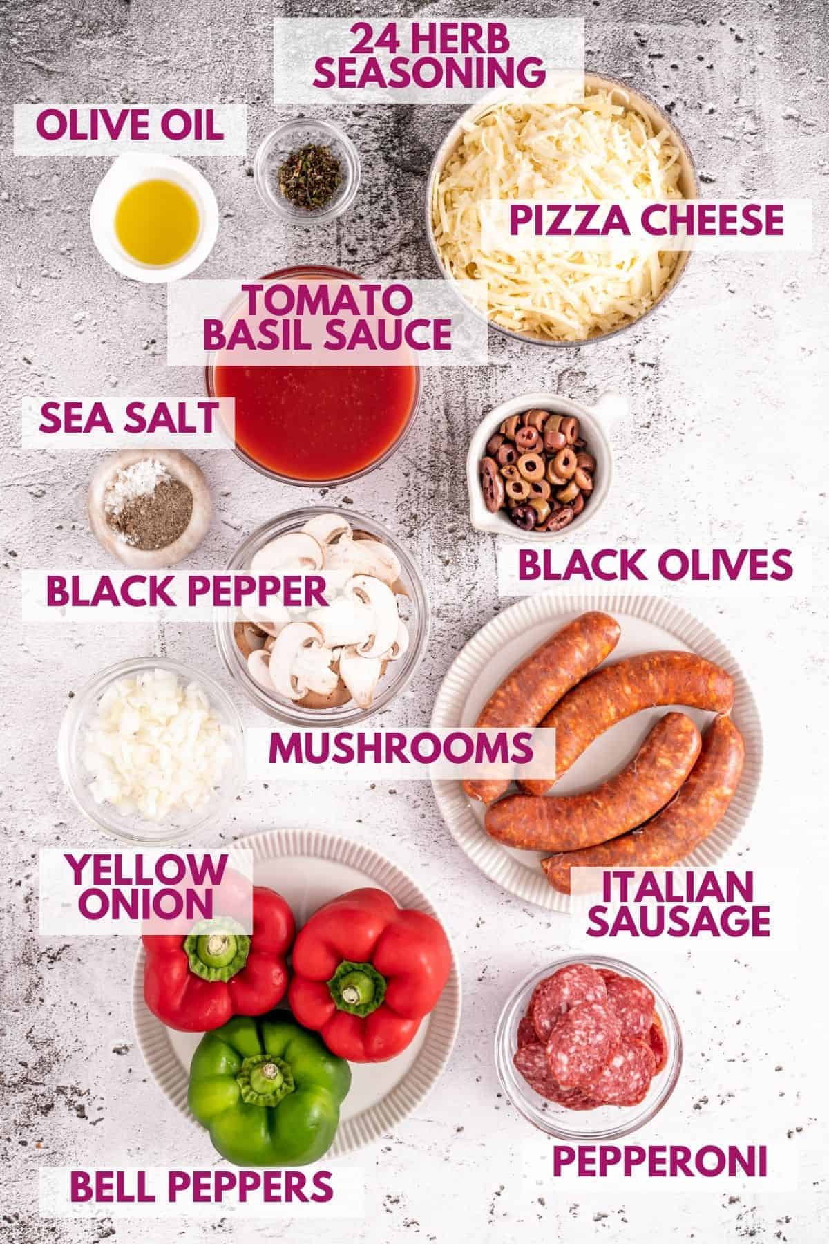 ingredients to make Italian sausage stuffed peppers