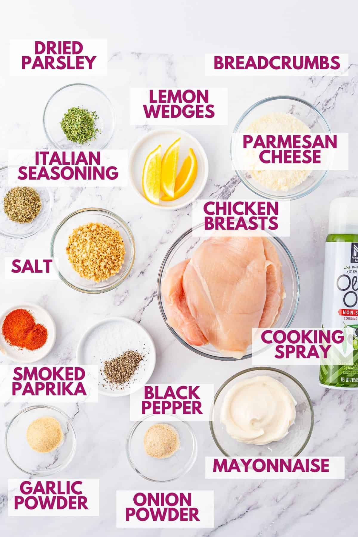 ingredients to make Parmesan crusted chicken