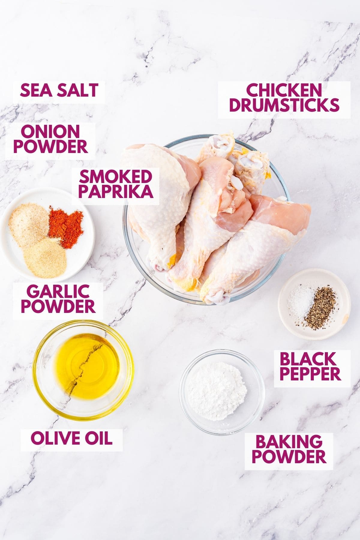 ingredients to make chicken drumsticks marinade