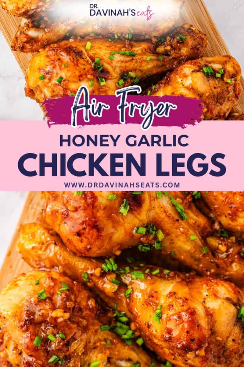 Golden brown chicken drumsticks brushed with homemade honey garlic sauce