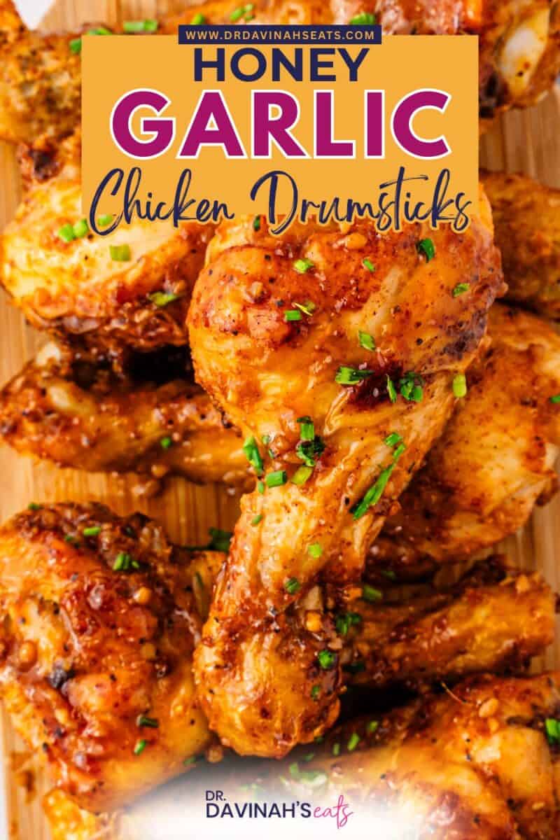 Homemade honey garlic drumsticks with caramelized edges and crispy skin