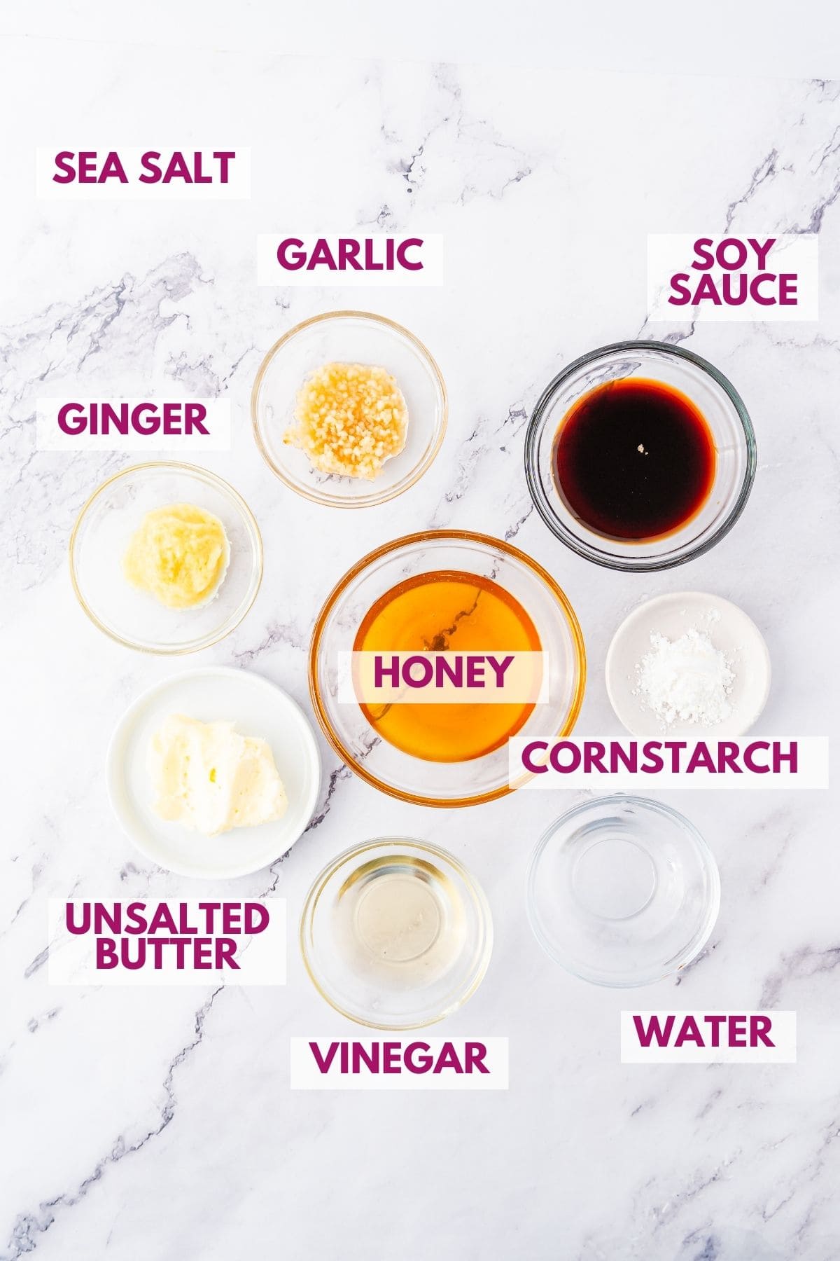 ingredients to make honey garlic sauce