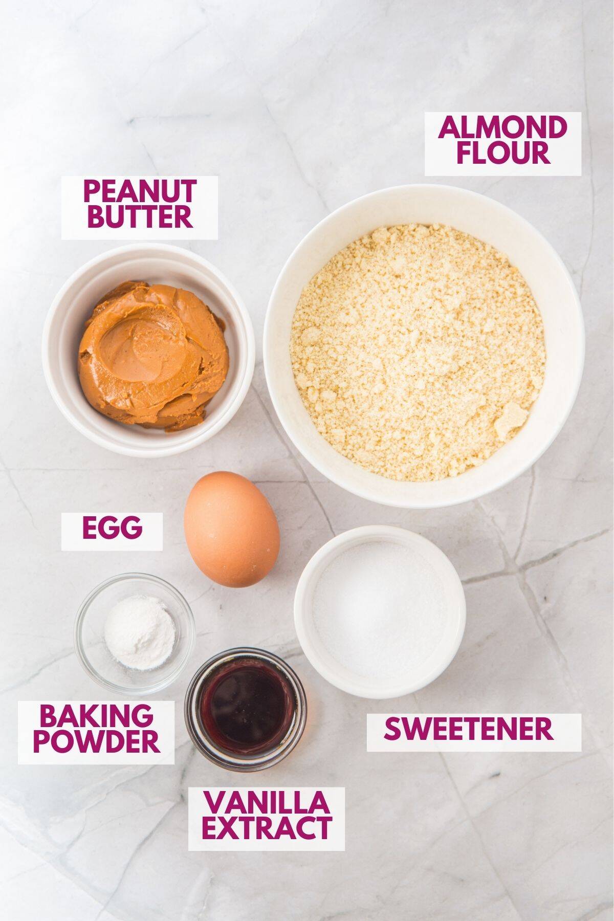 ingredients to make almond flour peanut butter cookies